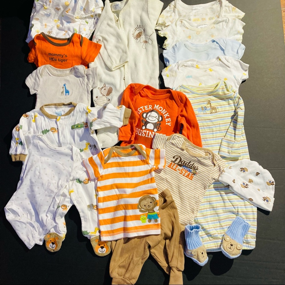 Huge 0-3M Carter's Jungle Zoo Animal Bundle